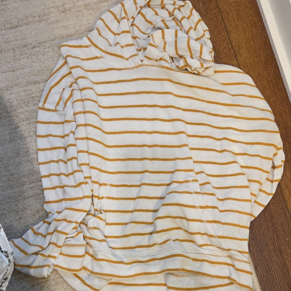 American Eagle Yellow and White Striped Plush Top